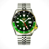 Seiko 5 Sports Forest Green Sunrise Limited Edition Green Dial Silver Steel Strap Watch for Men - SSK050K1