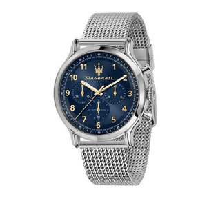 Maserati Epoca Limited Edition Chronograph Blue Dial Silver Mesh Strap Watch for Men - R8873618022