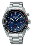 Seiko Prospex Speedtimer Solar Chronograph Blue Dial Silver Steel Strap Watch for Men - SSC815