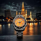 Seiko Prospex The Night of Siam Limited Edition Yellow Dial Silver Steel Strap Watch for Men - SPB487J1