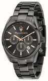 Maserati Attrazione Chronograph Black Dial Black Steel Strap Watch for Men - R8853151001
