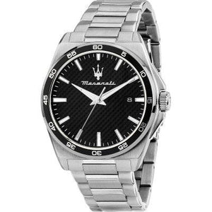 Maserati Velocità Date Black Dial Silver Steel Strap Watch for Men - R8853152002