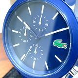 Lacoste 12.12 Chronograph Blue Dial Blue Silicon Strap Watch for Men - 2010970