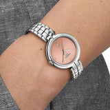 Tissot T-Lady Flamingo Diamonds Pink Dial Silver Steel Strap Watch for Women - T094.210.11.336.00