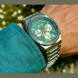 Seiko Sport Conceptual Chronograph Green Dial Silver Steel Strap Watch for Men - SSB461P1
