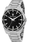Maserati Velocità Date Black Dial Silver Steel Strap Watch for Men - R8853152002