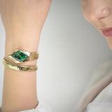 Just Cavalli Cristallo Green Dial Gold Steel Strap Watch for Women - JC1L307M0035