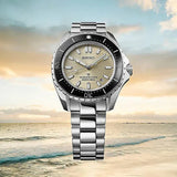 Seiko Prospex Polygonal Divers Automatic Pearl White Dial Silver Steel Strap Watch for Men - SPB481J1