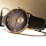 Emporio Armani Gianni Gray Dial Brown Leather Strap Watch for Men - AR1723