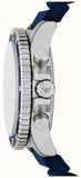 Emporio Armani World Explorer Chronograph Blue Dial Blue Silicone Strap Watch for Men - AR11696