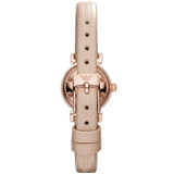 Emporio Armani Gianni T-Bar Silver Dial Beige Leather Strap Watch for Women - AR1687