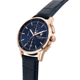 Maserati Sorpasso Chronograph Blue Dial Blue Leather Strap Watch for Men - R8871624009