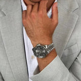 Maserati SFIDA Chronograph Grey Dial Silver Steel Strap Watch for Men - R8853140010