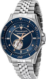 Maserati SFIDA Special Edition Automatic Blue Dial Silver Steel Strap Watch for Men - R8823140013