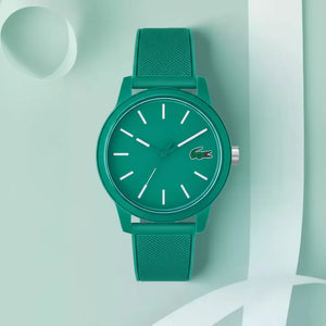Lacoste 12.12 Cyan Green Dial Cyan Green Silicon Strap Watch for Men  - 2011192