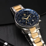 Maserati SFIDA Limited Edition Chronograph Blue Dial Two Tone Steel Strap Watch for Men - R8873640017