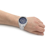 Maserati Attrazione Chronograph Blue Dial Silver Steel Strap Watch for Men - R8853151005