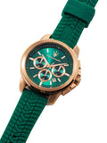 Maserati Successo Chronograph Green Dial Green Silicone Strap Watch for Men - R8871621038