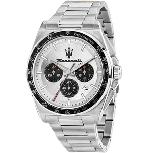 Maserati Velocità Chronograph Silver Dial Silver Steel Strap Watch for Men - R8873652006