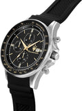Maserati SFIDA Chronograph Black Dial Black Silicone Strap Watch for Men - R8871640005