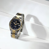 Maserati Competizione Black Dial Two Tone Steel Strap Watch for Men - R8853100042