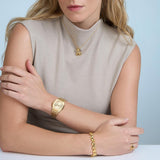 D1 Milano Ultra Thin Zephyr Gold Dial Gold Steel Strap Watch for Women - D1-UTBL31