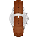 Emporio Armani Beta Chronograph Green Dial Brown Leather Strap Watch for Men - AR1941