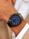 Maserati Attrazione Chronograph Blue Dial Grey Steel Strap Watch for Men - R8853151012