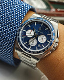 Maserati Velocità Chronograph Blue Dial Silver Steel Strap Watch for Men - R8873652005