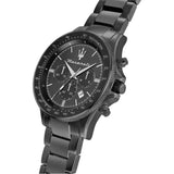 Maserati SFIDA Limited Edition Chronograph Black Dial Black Steel Strap Watch for Men - R8873640016