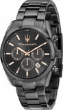 Maserati Attrazione Chronograph Black Dial Black Steel Strap Watch for Men - R8853151001