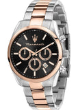 Maserati Attrazione Chronograph Black Dial Two Tone Steel Strap Watch for Men - R8853151002