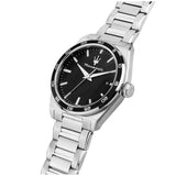 Maserati Velocità Date Black Dial Silver Steel Strap Watch for Men - R8853152002