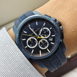 Maserati Successo Chronograph Blue Dial Blue Rubber Strap Watch for Men - R8871621044