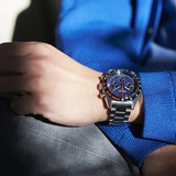 Seiko Prospex Speedtimer Solar Chronograph Blue Dial Silver Steel Strap Watch for Men - SSC815