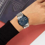 Emporio Armani Lambda Blue Dial Silver Steel Strap Watch for Men - AR11019