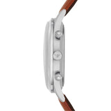 Emporio Armani Beta Chronograph Green Dial Brown Leather Strap Watch for Men - AR1941
