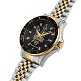 Maserati SFIDA Black Dial Two Tone Steel Strap Watch for Men - R8853140009