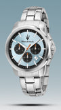 Maserati Successo Chronograph Ice Blue Dial Silver Steel Strap Watch for Men - R8873621044