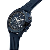 Maserati Traguardo Blue Edition Chronograph Blue Dial Blue Silicon Strap Watch for Men - R8871612042