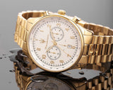 Maserati Tradizione Chronograph White Dial Gold Steel Strap Watch for Men - R8873646003