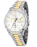 Maserati Sorpasso Chronograph White Dial Two Tone Steel Strap Watch for Men - R8873624003