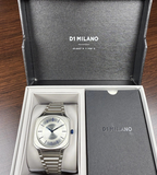 D1 Milano Square Silver Dial Silver Steel Strap Watch for Men - D1-SQBJ01