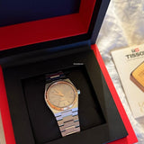 Tissot PRX Powermatic 80 18K Silver Dial Silver Steel Strap Watch for Men - T931.407.41.031.00