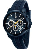 Maserati Successo Chronograph Blue Dial Blue Rubber Strap Watch for Men - R8871621044