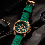 Maserati Successo Chronograph Green Dial Green Silicone Strap Watch for Men - R8871621038