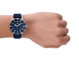 Emporio Armani World Explorer Chronograph Blue Dial Blue Nylon Strap Watch for Men - AR11588