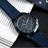 Maserati Traguardo Blue Edition Chronograph Blue Dial Blue Silicon Strap Watch for Men - R8871612042