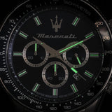 Maserati SFIDA Chronograph Blue Dial Silver Steel Strap Watch for Men - R8873640025