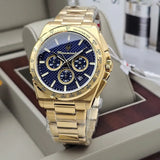 Maserati Velocità Chronograph Blue Dial Gold Steel Strap Watch for Men - R8873652002